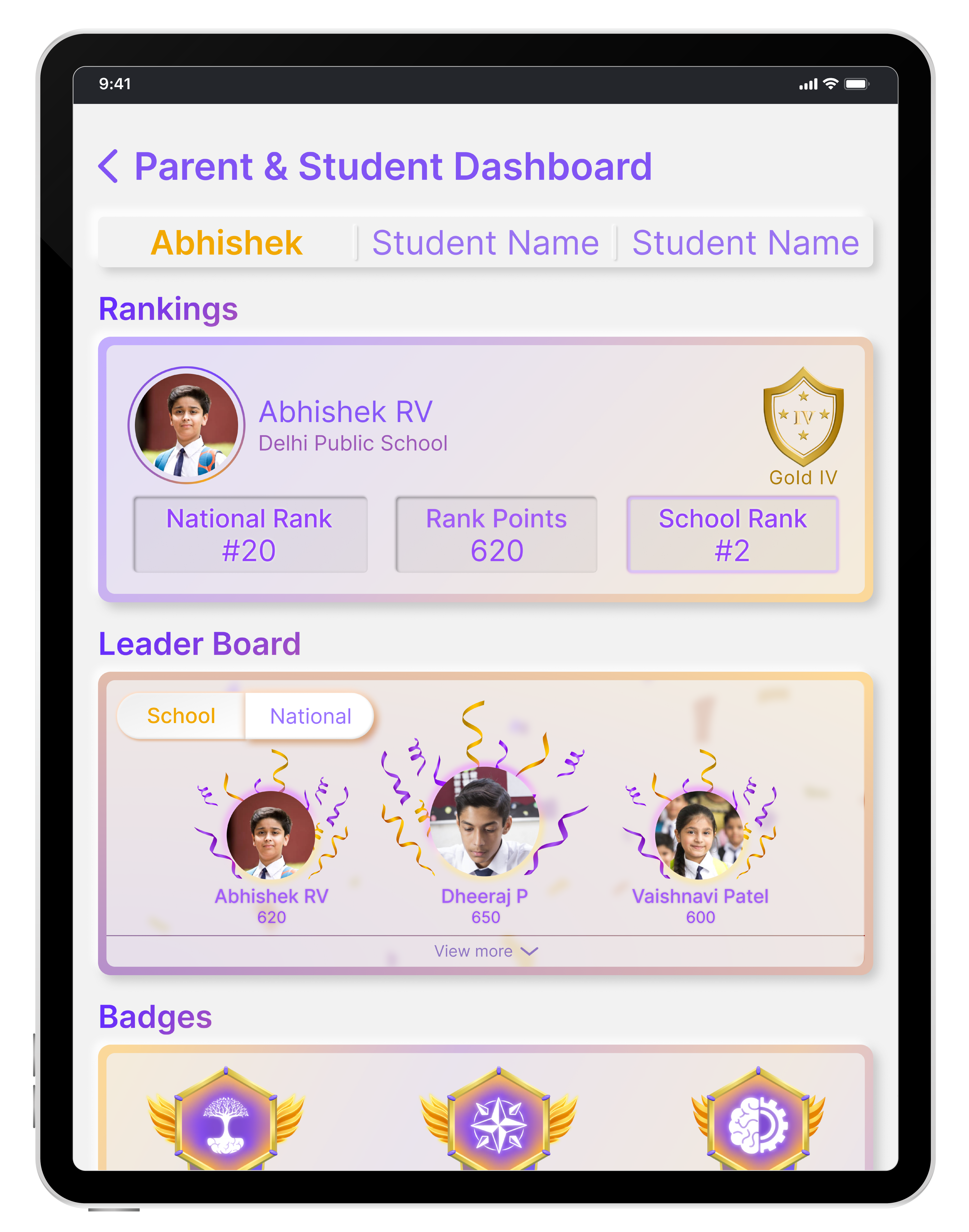 Dashboards and Leaderboards